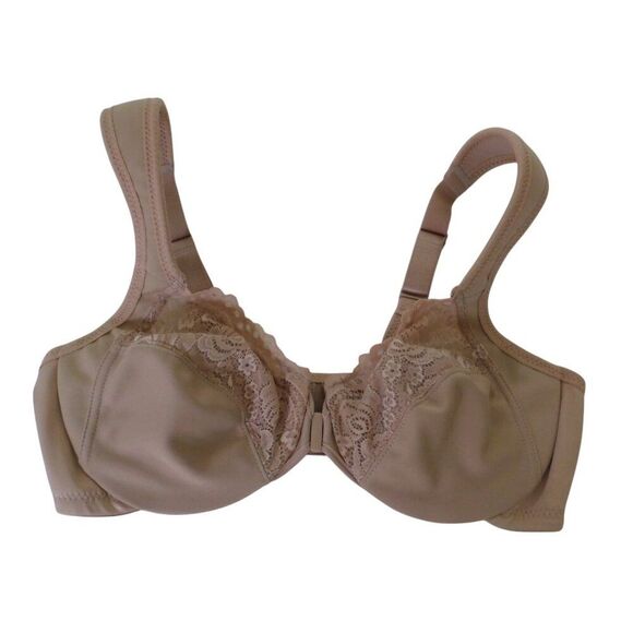 NEW Glamorise Bra 36B Full-Figure Wonderwire Front Close 1245 Beige  Brand new. - Picture 1 of 5